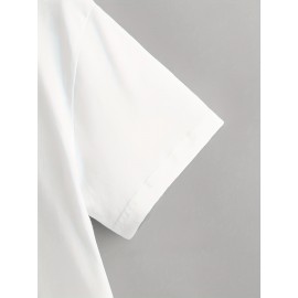 Big Smile Print, Men's Graphic Design Crew Neck Active T-shirt, Casual Comfy Tees Tshirts For Summer, Men's Clothing Tops For Daily Vacation Resorts