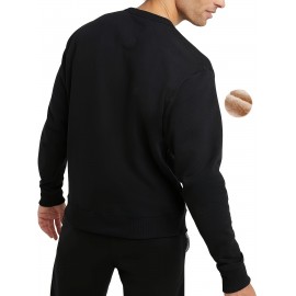 Love And Peace Print Trendy Sweatshirt, Men's Casual Graphic Design Crew Neck Pullover Sweatshirt For Men Fall Winter