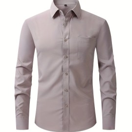 Men's Basic Button Down Fit Lapel Dress Shirt